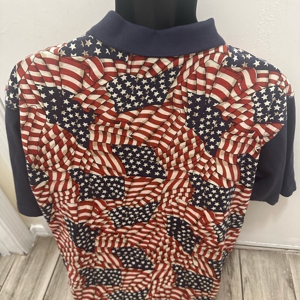 Men’s pre own as is Cody James size L large American flag polo cotton shirt - Picture 3 of 3